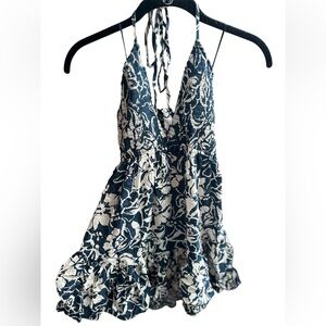 NWT Lovely Day Navy and White Floral Mini Sun Dress L